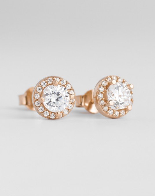 Auskarai HALO. Rausvas auksas, praba 585. | Auskarai- Aukseja.lt