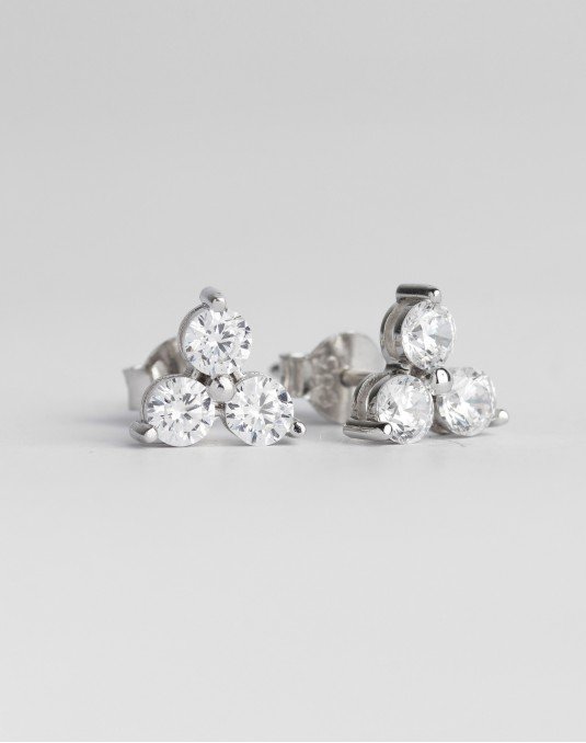 Auskarai Gėlė. Baltas auksas, praba 585 | Aukseja.lt