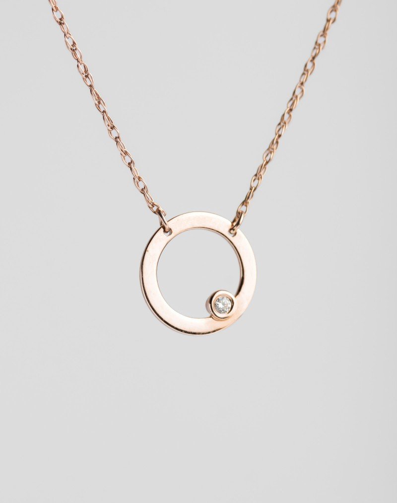 Grandinėlė su pakabuku - Ovalas su akute. Rausvas auksas, praba 585 | Aukseja.lt