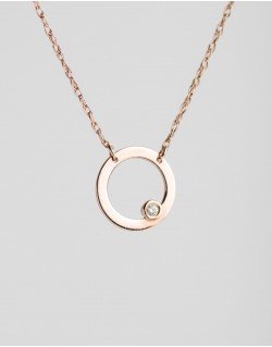 Grandinėlė su pakabuku - Ovalas su akute. Rausvas auksas, praba 585 | Aukseja.lt