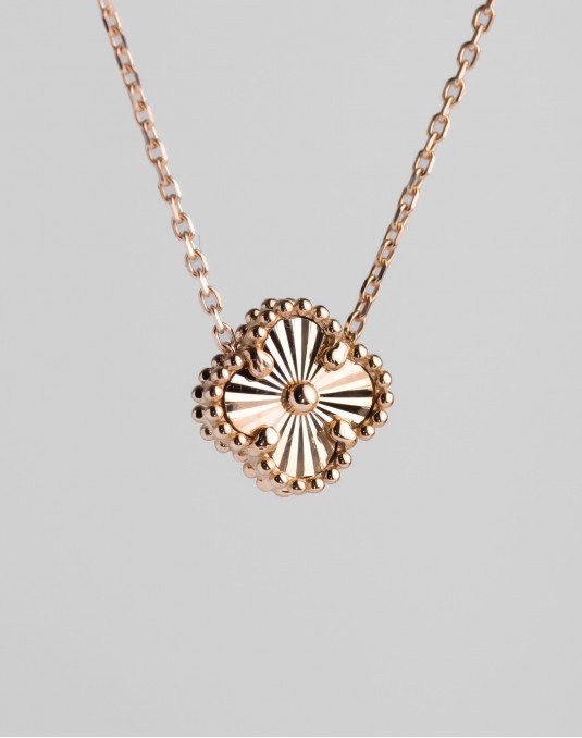 Grandinėlė su pakabuku -Dobiliukas. Rausvas auksas, praba 585 | Aukseja.lt