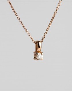 Grandinėlė su pakabuku su deimantais - Akutė. Rausvas auksas | Aukseja.lt