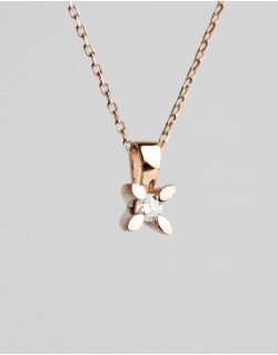 Grandinėlė su pakabuku su deimantais - Akutė. Rausvas auksas | Aukseja.lt