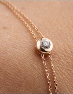 Apyrankė- akutė. Reguliuojamas ilgis. Rausvas auksas, praba 585 | Aukseja.lt