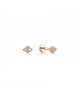 Mono auskaras - Laimės akis su cirkoniais. Rausvas auksas, praba 585 | Aukseja.lt