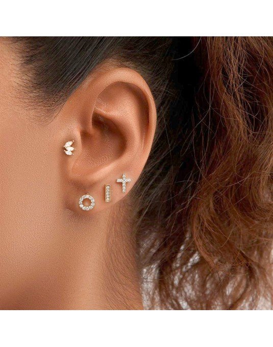 Mono auskaras - Lapeliai su cirkonio kristalais. Rausvas auksas, praba 585 |Aukseja.lt