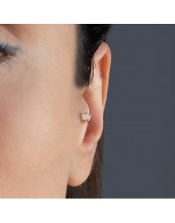 Mono auskaras - Lapeliai su cirkonio kristalais. Rausvas auksas, praba 585 |Aukseja.lt