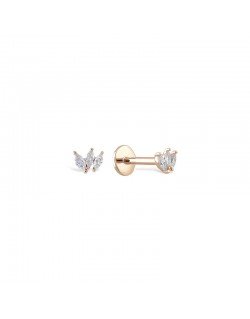 Mono auskaras - Lapeliai su cirkonio kristalais. Rausvas auksas, praba 585 |Aukseja.lt