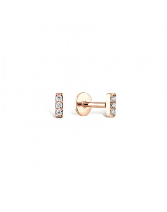 Mono auskaras - Pailgas su cirkoniais. Geltonas auksas, praba 585 |Aukseja.lt