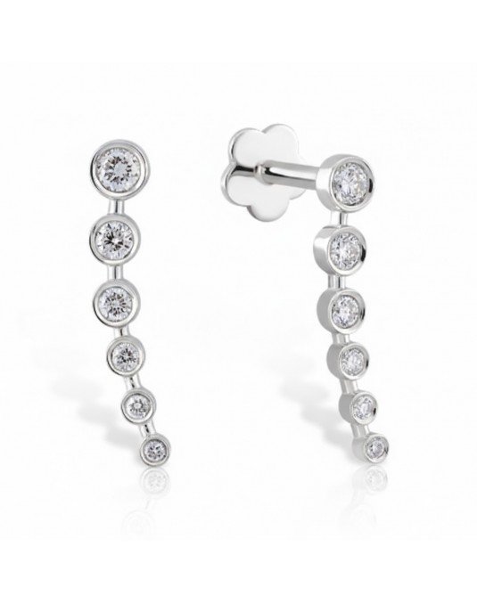 Mono auskaras - Bangelė. Cirkonio kristalai. Baltas auksas, praba 585 | Aukseja.lt