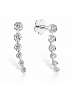 585 balto aukso mono piercing auskaras Bangelė su cirkoniais 14 × 3 mm | Aukseja.lt