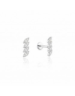 Mono auskaras - Pailgas. Cirkonio kristalai. Baltas auksas, praba 585 | Aukseja.lt