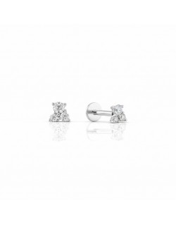 585 balto aukso mono piercing auskaras Trio su trimis cirkonio akutėmis 3 × 3 mm | Aukseja.lt