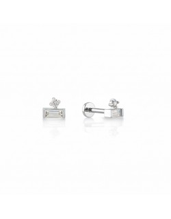 585 balto aukso mono piercing auskaras Kibirkštis su cirkoniais 5 × 4 mm | Aukseja.lt