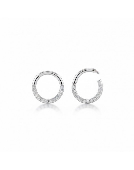 Mono auskaras - Rinkutė su cirkoniais. Baltas auksas, praba 585 | Aukseja.lt
