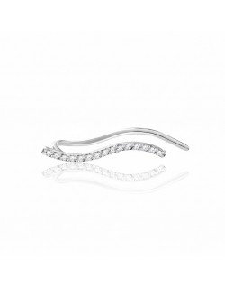 Mono auskaras - Bangelė. Cirkonio kristalai. Baltas auksas, praba 585 | Aukseja.lt