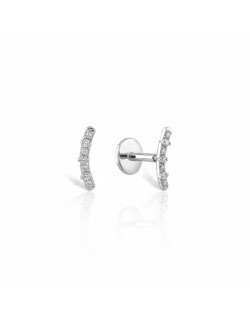 Mono auskaras - Lankelis su cirkoniais. Baltas auksas, praba 585 | Aukseja.lt