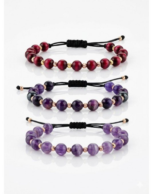 AApyrankė su natūraliais akmenimis - Melsvu agatu ir auksu. Agatas. Auskas 585. Reguliuojamas dydis | Aukseja.lt