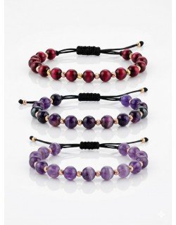 AApyrankė su natūraliais akmenimis - Melsvu agatu ir auksu. Agatas. Auskas 585. Reguliuojamas dydis | Aukseja.lt