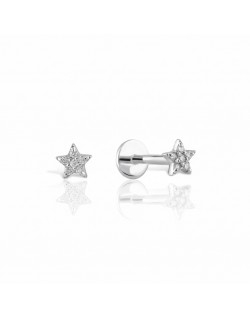 585 balto aukso mono piercing auskaras Žvaigždutė su cirkoniais 4 mm |Aukseja.lt