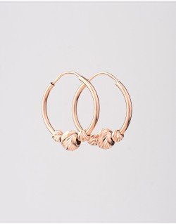 Auskarai rinkutės su burbuliukais 20mm. Rausvas auksas, praba 585 | Auskarai aukseja.lt