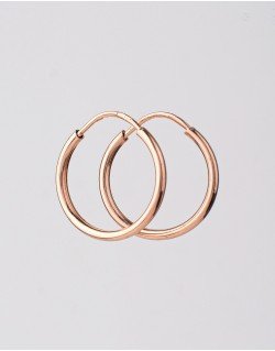 Auskarai klasikinės rinkutės 21mm. Rausvas auksas, praba 585 | Auskarai-  Aukseja.lt