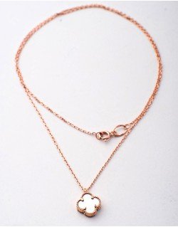 Grandinėlė su pakabuku - Dobiliukas šviesus (mažas). Rausvas auksas, praba 585 | Aukseja.lt