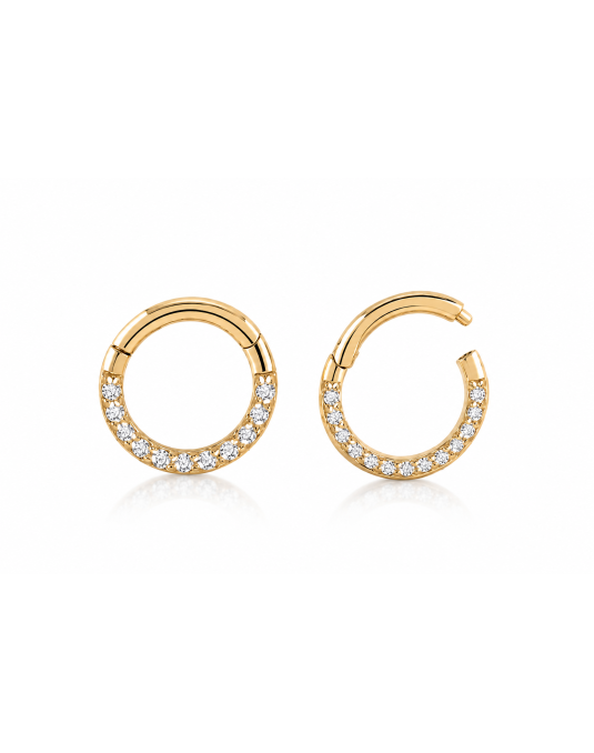 585 gelrono aukso mono piercing rinkutė su cirkoniais 5 mm | Aukseja.lt