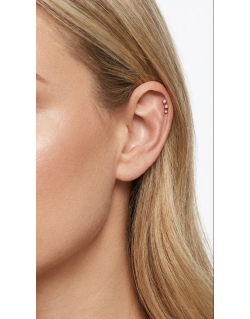 Balto aukso helix piercing auskaras Žvaigždžių takas su trimis cirkoniais ausyje | Aukseja.lt