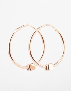 Plonos rinkutės. Mažos su kvadratėlio formos papuošimu. Rausvas auksas | Aukseja.lt