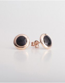 Auskarai Ovalas. Rausvas auksas, praba 585