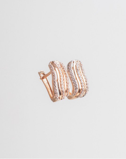 Auskarai - Bangelė. Rausvas auksas, praba 585 | Aukseja.lt