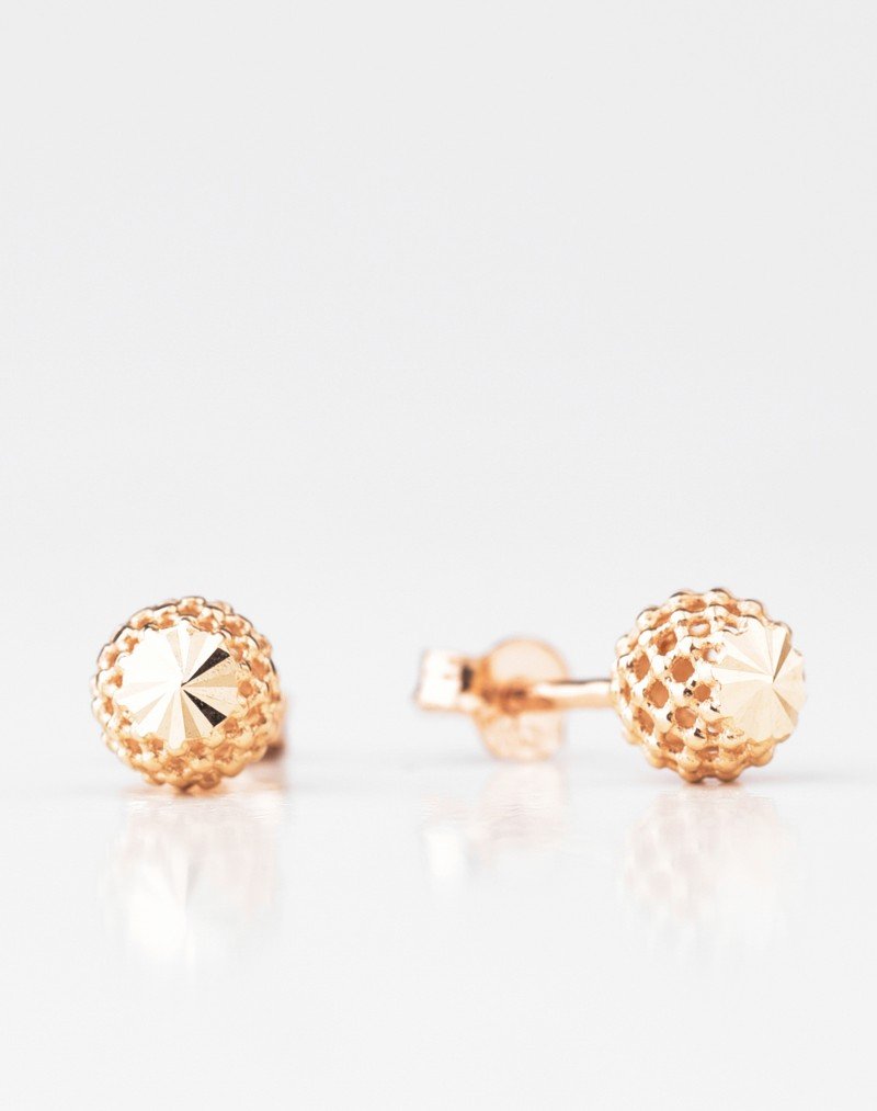 Stilizuoti rutuliukai. Rausvas auksas | Auskarai - AUKSEJA.LT