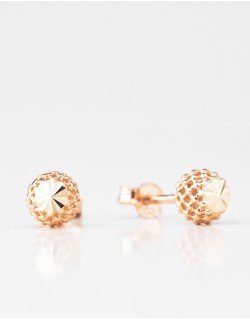 Stilizuoti rutuliukai. Rausvas auksas | Auskarai - AUKSEJA.LT