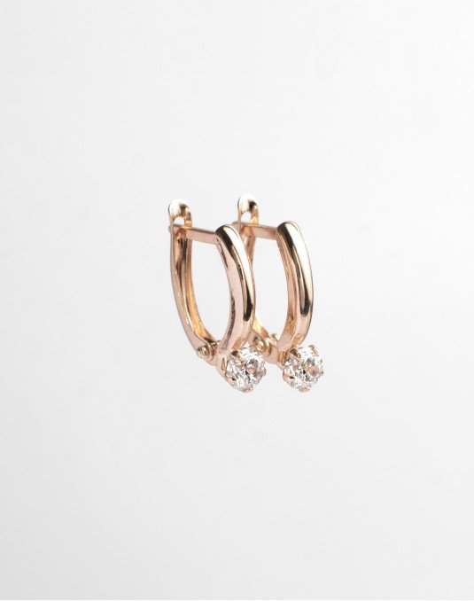 Auskarai Klasika. Rausvas auksas, praba 585. | Auskarai- Aukseja.lt