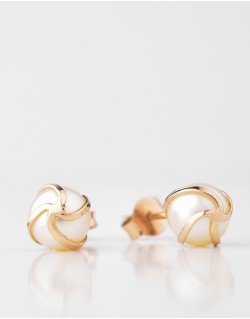 Auskarai perliukai rausvam aukse. | Auskarai - AUKSEJA.LT