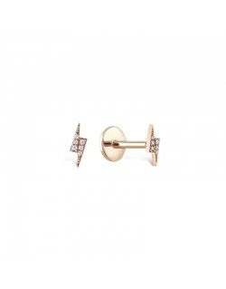 Mono auskaras - Mažas žaibukas su cirkoniais.Rausvas auksas, praba 585 |Aukseja.lt