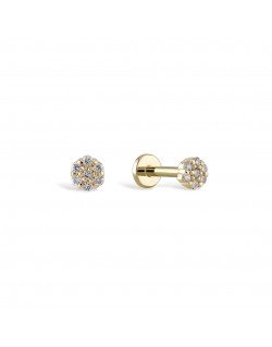 Mono auskaras - Apvalus su cirkoniais. Rausvas auksas, praba 585 | Aukseja.lt