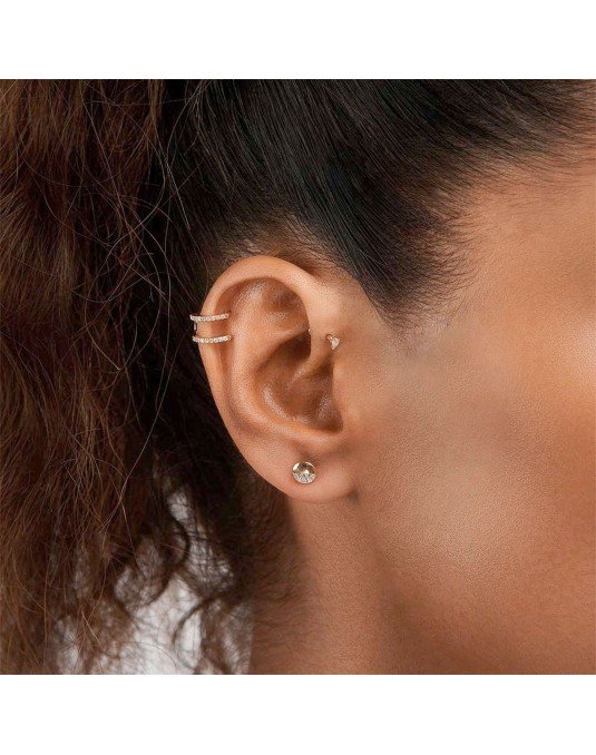 Mono auskaras - Lašo formos akutė. Baltas auksas, praba 585 | Aukseja.lt