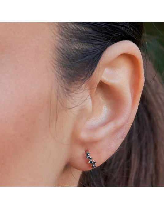 Minimalistiniai auksarai su cirkonio kristalais. Rausvas auksas, praba 585 | Aukseja.lt