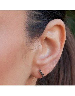 Minimalistiniai auksarai su cirkonio kristalais. Rausvas auksas, praba 585 | Aukseja.lt