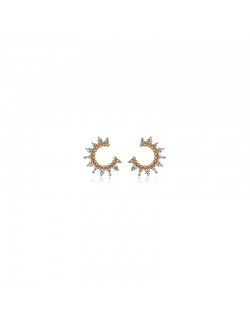 Minimalistiniai auksarai su Saulutės. Rausvas auksas, praba 585 | Aukseja.lt