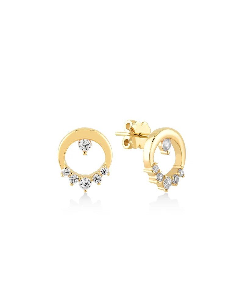 Minimalistiniai auskarai - Ovalas. Rausvas auksas, praba 585 | Aukseja.lt