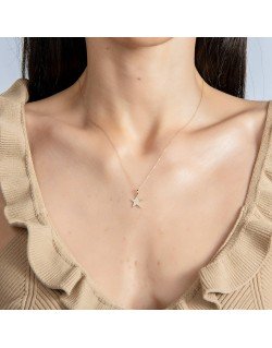 Grandinėlė su pakabuku - Žvaigždutė (rausvas auksas)