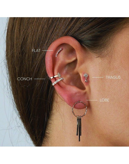 Mono auskaras - Lankelis su cirkoniais. Baltas auksas, praba 585 | Aukseja.lt