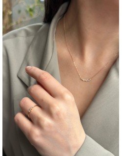 Minimalistiniai auksarai su cirkonio kristalais. Rausvas auksas, praba 585 | Aukseja.lt