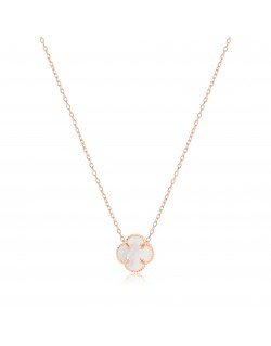 Grandinėlė su pakabuku - Dobiliukas šviesus (vidutinis). Rausvas auksas, praba 585 | Aukseja.lt