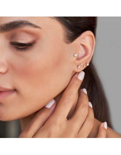 Mono auskaras - Širdelė. Piercing/Helix.  Rausvas auksas, praba 585 |Aukseja.lt