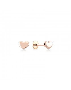 Mono auskaras - Širdelė. Rausvas auksas, praba 585 |Aukseja.lt