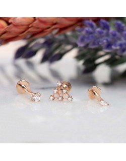 Mono auskaras - Trikampis. Piercing/Helix. Rausvas auksas, praba 585|Aukseja.lt